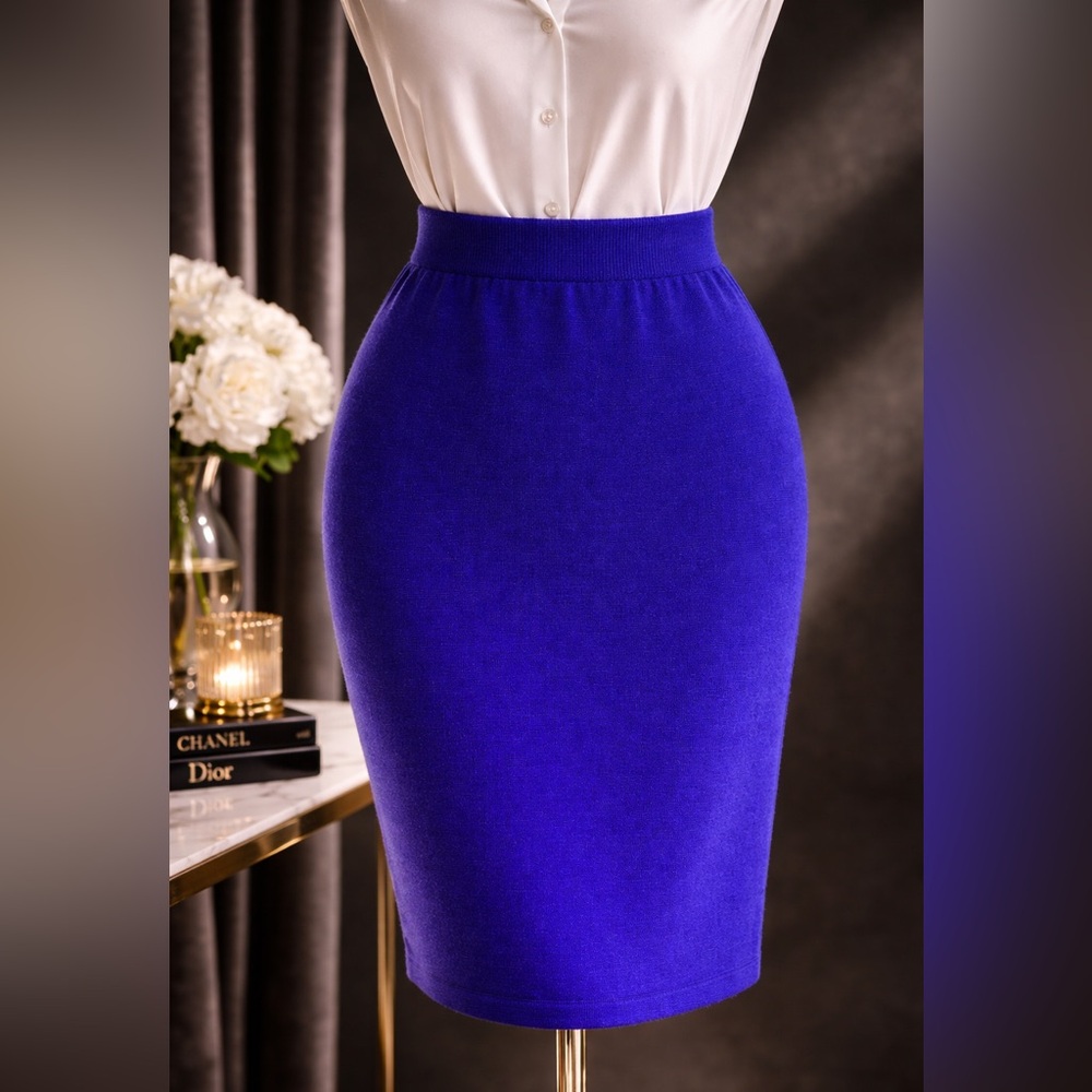 St. John Cobalt Pencil Skirt - Women's